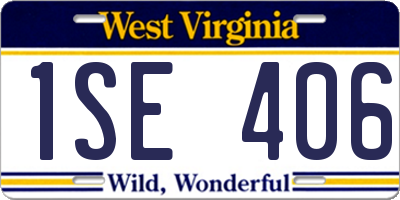 WV license plate 1SE406