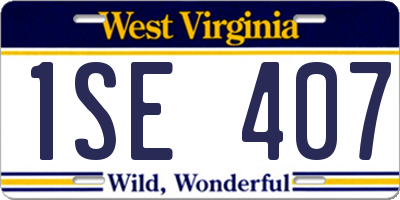 WV license plate 1SE407