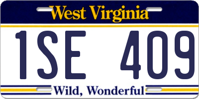 WV license plate 1SE409