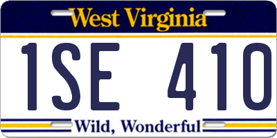 WV license plate 1SE410