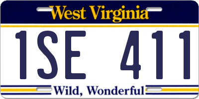 WV license plate 1SE411