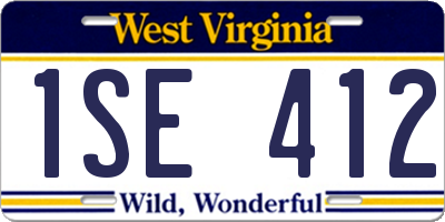 WV license plate 1SE412