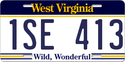 WV license plate 1SE413