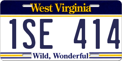 WV license plate 1SE414