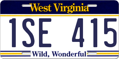 WV license plate 1SE415