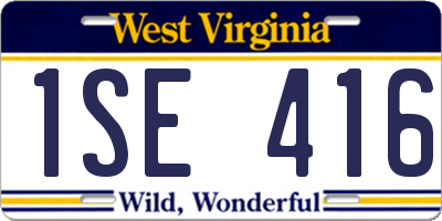 WV license plate 1SE416