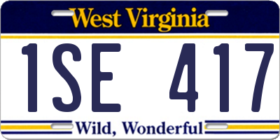 WV license plate 1SE417
