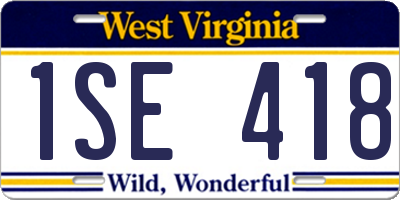 WV license plate 1SE418