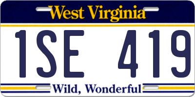 WV license plate 1SE419