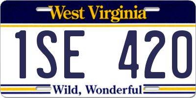 WV license plate 1SE420