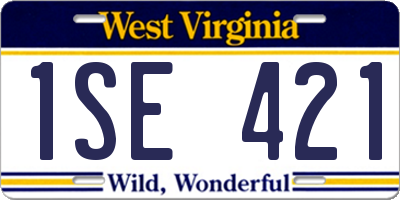 WV license plate 1SE421