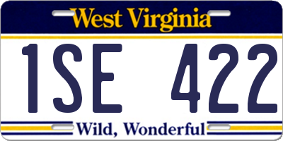 WV license plate 1SE422