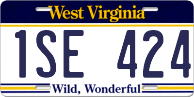 WV license plate 1SE424