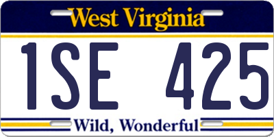 WV license plate 1SE425