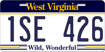 WV license plate 1SE426
