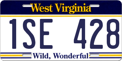 WV license plate 1SE428