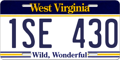 WV license plate 1SE430