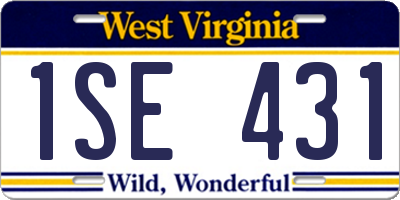 WV license plate 1SE431