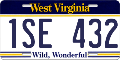 WV license plate 1SE432