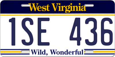 WV license plate 1SE436