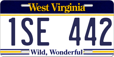 WV license plate 1SE442