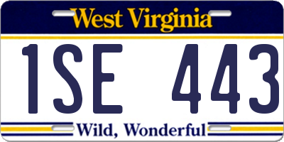 WV license plate 1SE443
