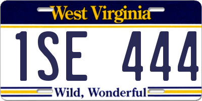 WV license plate 1SE444
