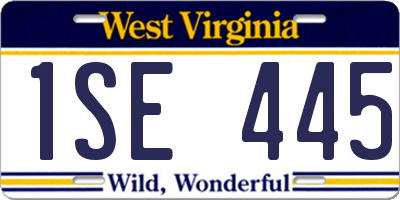 WV license plate 1SE445