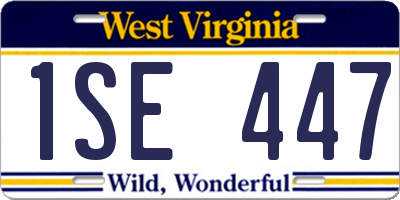 WV license plate 1SE447