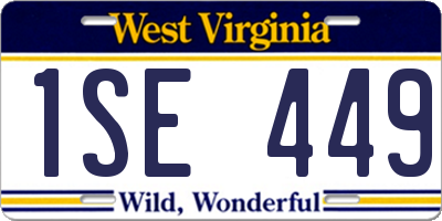 WV license plate 1SE449