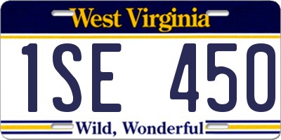 WV license plate 1SE450