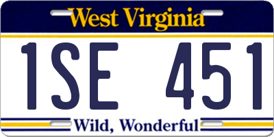 WV license plate 1SE451