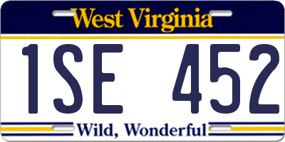 WV license plate 1SE452