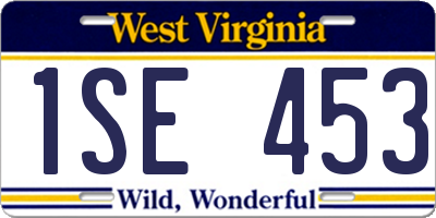 WV license plate 1SE453