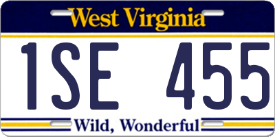 WV license plate 1SE455