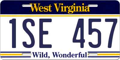 WV license plate 1SE457