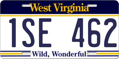 WV license plate 1SE462