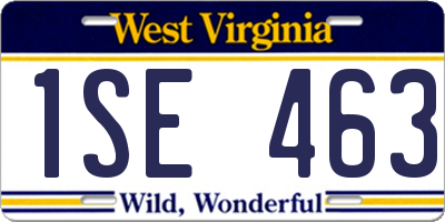 WV license plate 1SE463