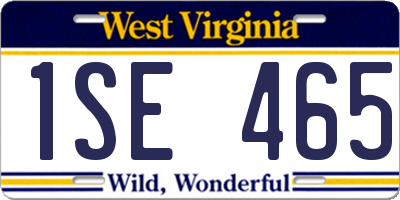 WV license plate 1SE465