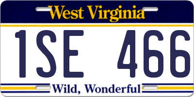 WV license plate 1SE466