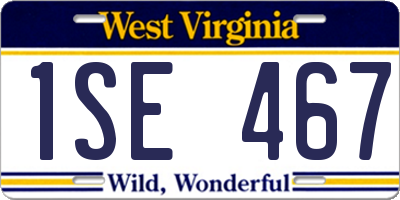 WV license plate 1SE467