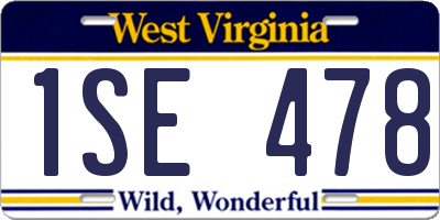 WV license plate 1SE478
