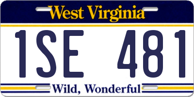 WV license plate 1SE481