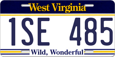 WV license plate 1SE485