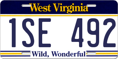 WV license plate 1SE492