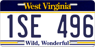 WV license plate 1SE496