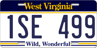 WV license plate 1SE499