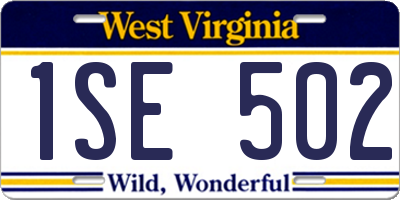 WV license plate 1SE502