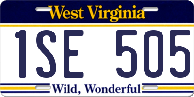 WV license plate 1SE505