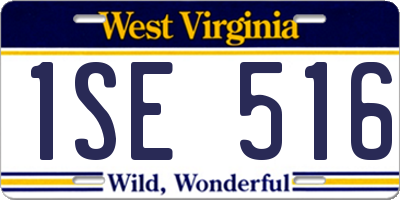 WV license plate 1SE516